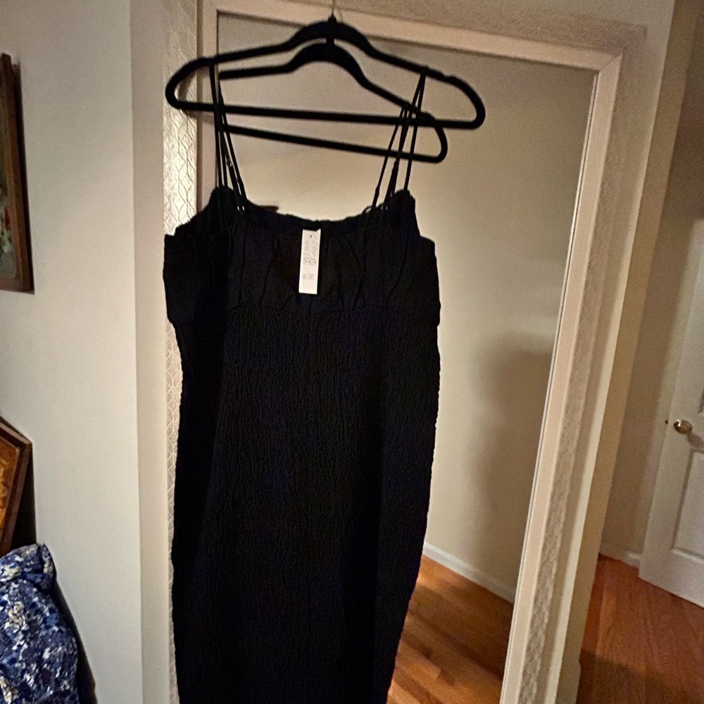 Elegant Black Dress with Spaghetti Straps